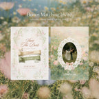 Blushing wildflower save the date invitation template with floral border, editable printable wedding invitation suite