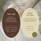 Lace & Found wedding website options: self-edit in Canva or done-for-you setup service with fee