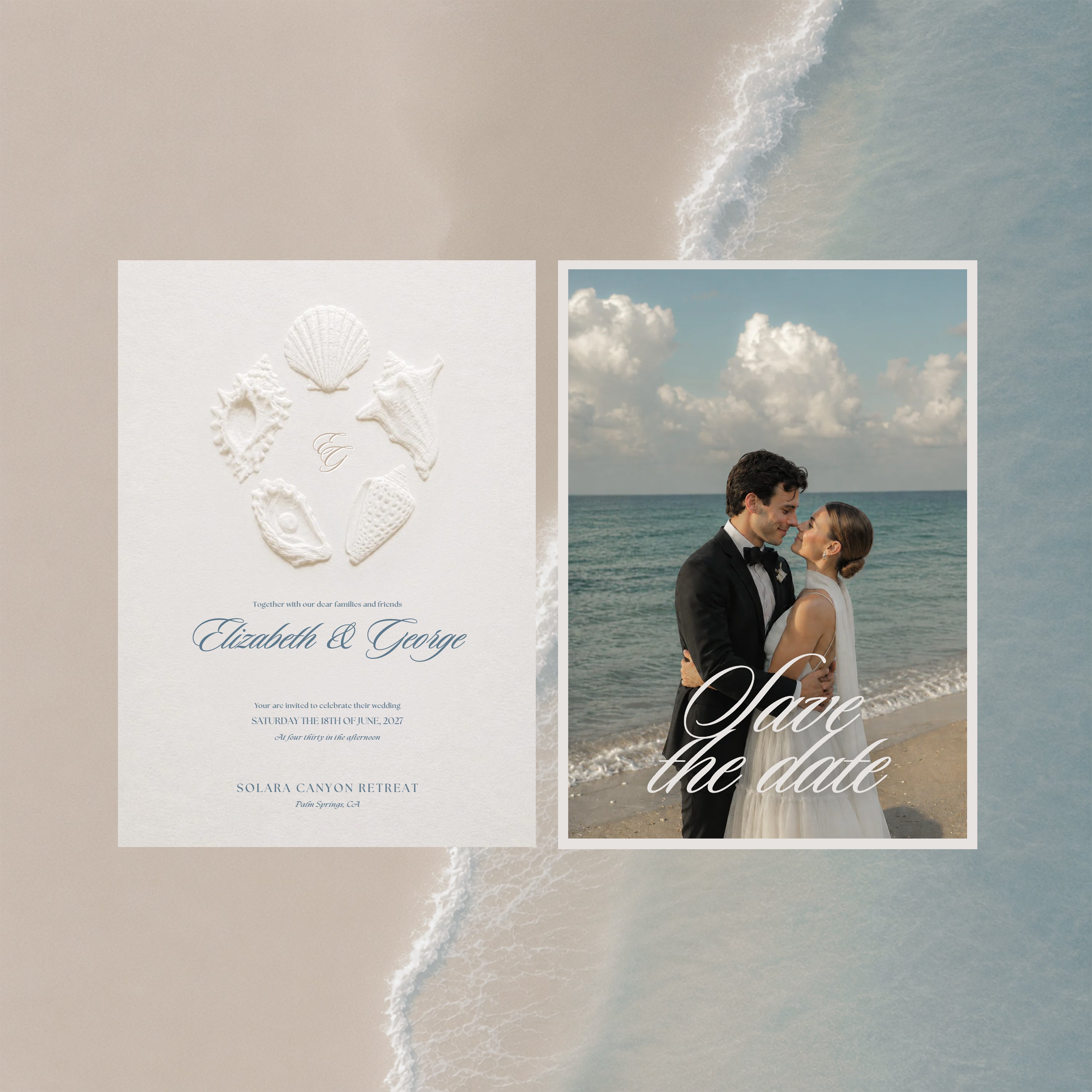Coastal Beach Save The Date