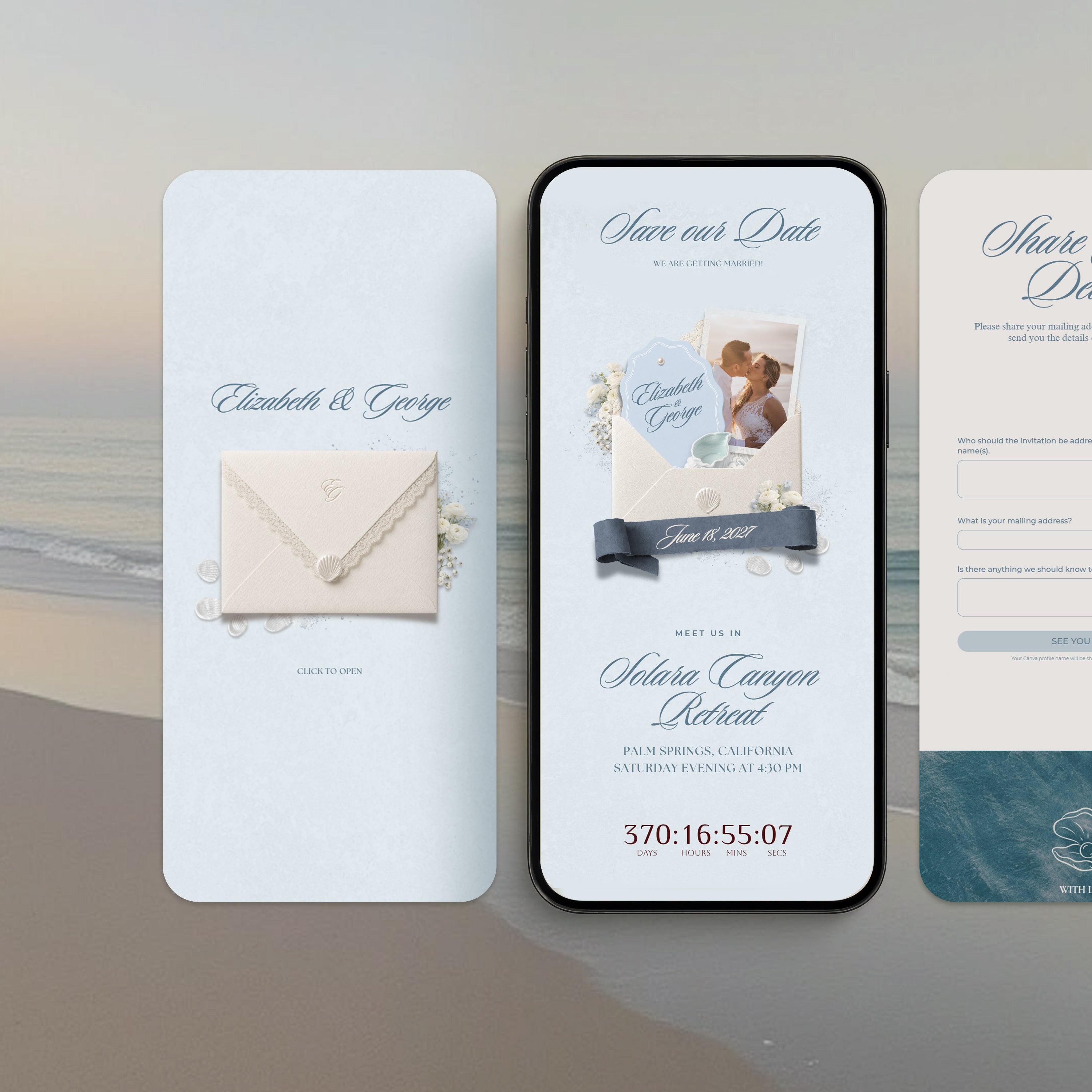 Coastal Beach Save The Date