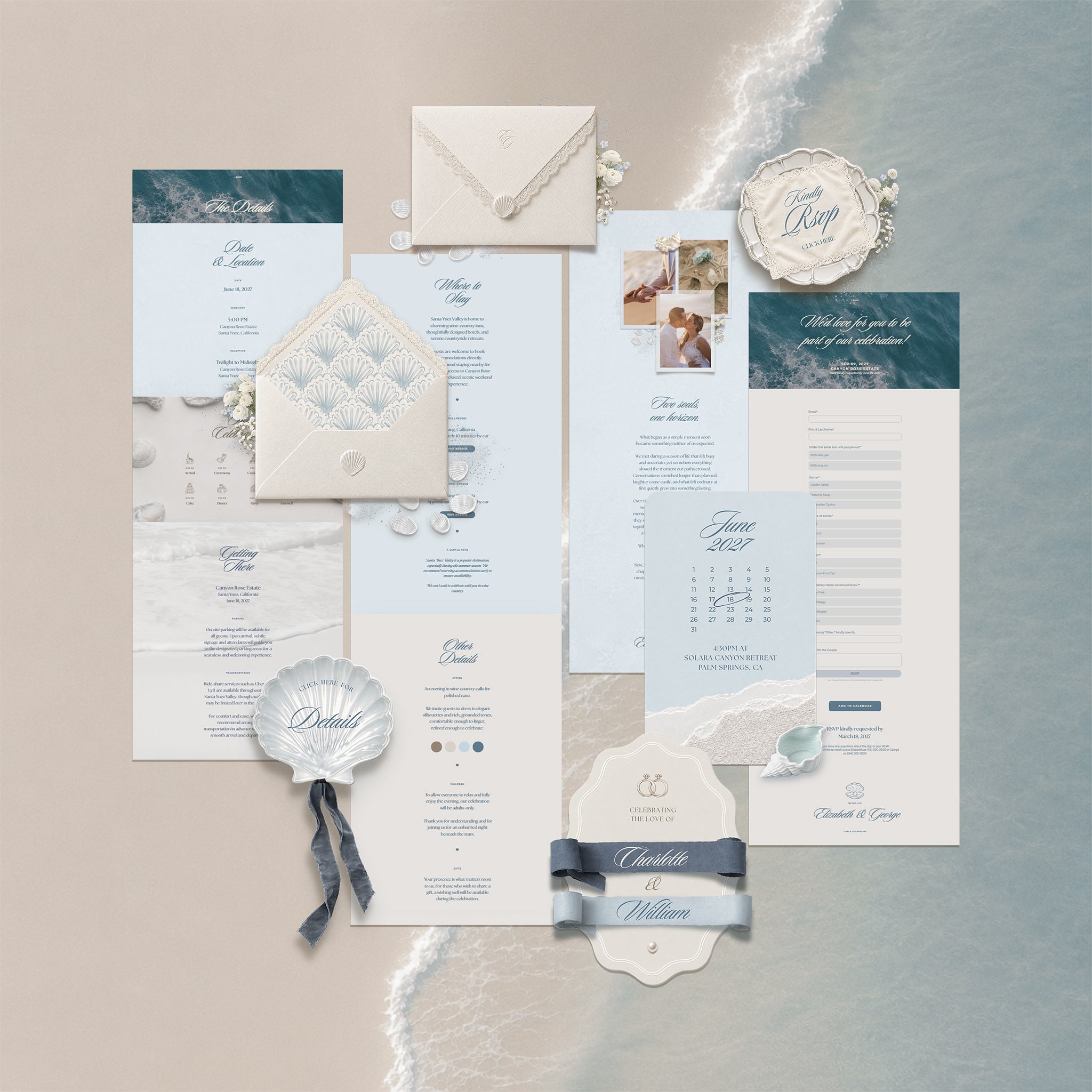Coastal Beach Wedding Website