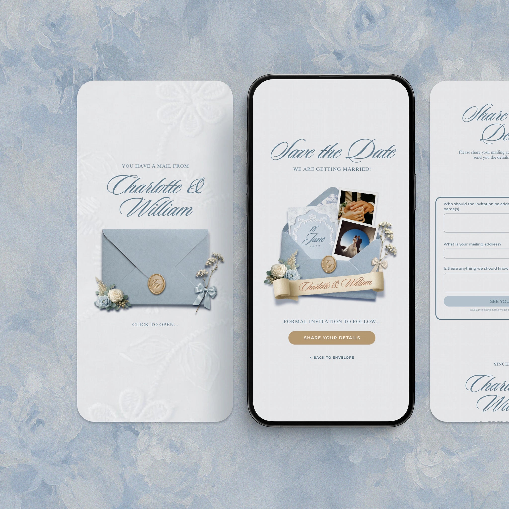 Dusty Blue Save The Date