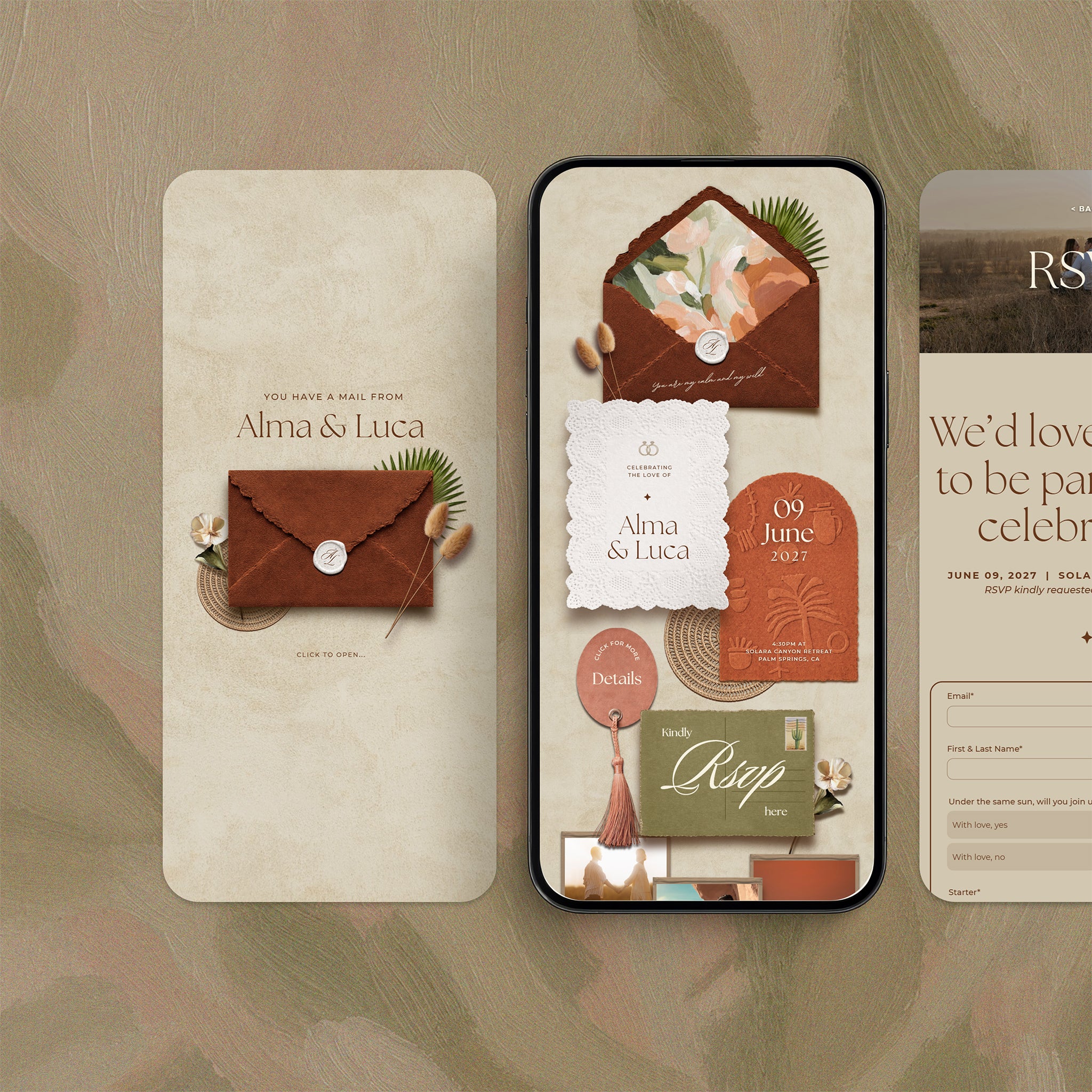 Sunset Terracotta Wedding Website