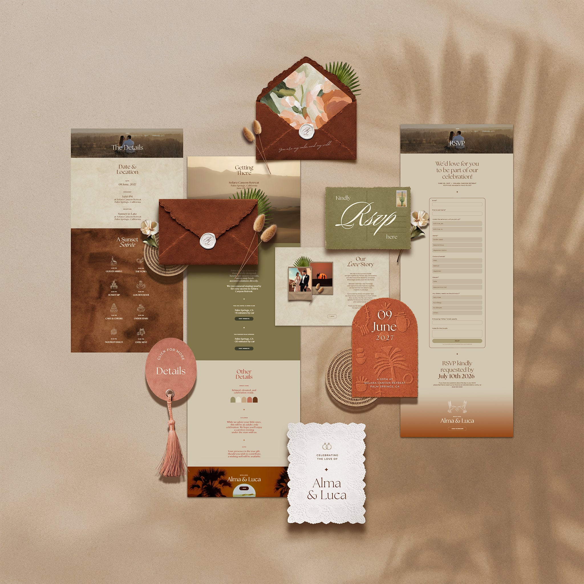 Sunset Terracotta Wedding Website
