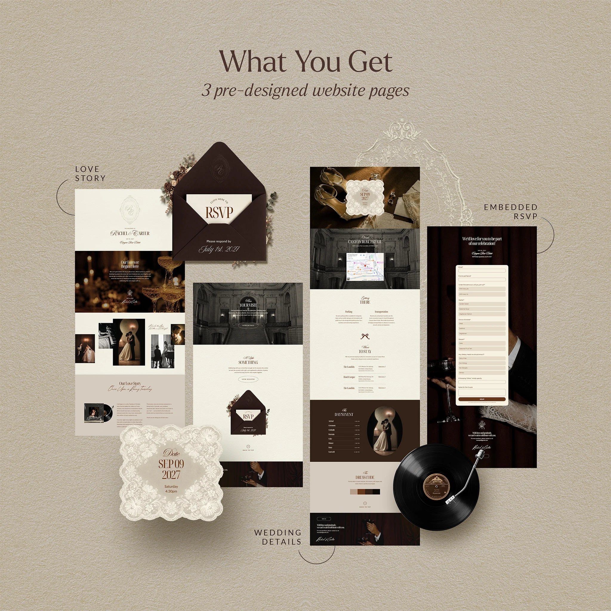 Editorial Estate Wedding Website
