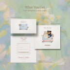 Enchanted Garden save the date website template preview: envelope reveal, save the date page with gold key, and RSVP address form
