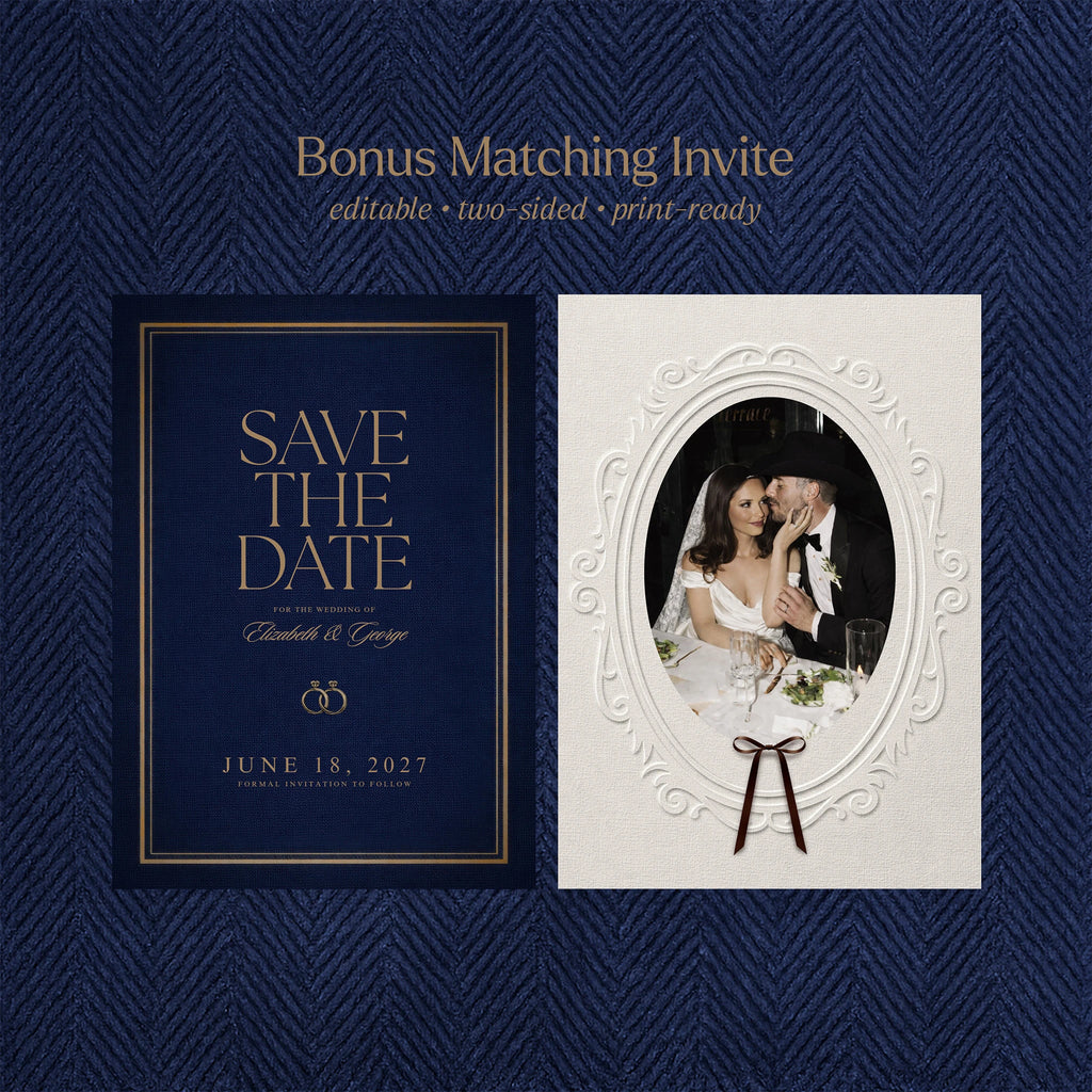 Heirloom Navy Save The Date
