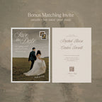 Heirloom Romance save the date invitation template with vintage postage stamps, editable printable invitation with QR code