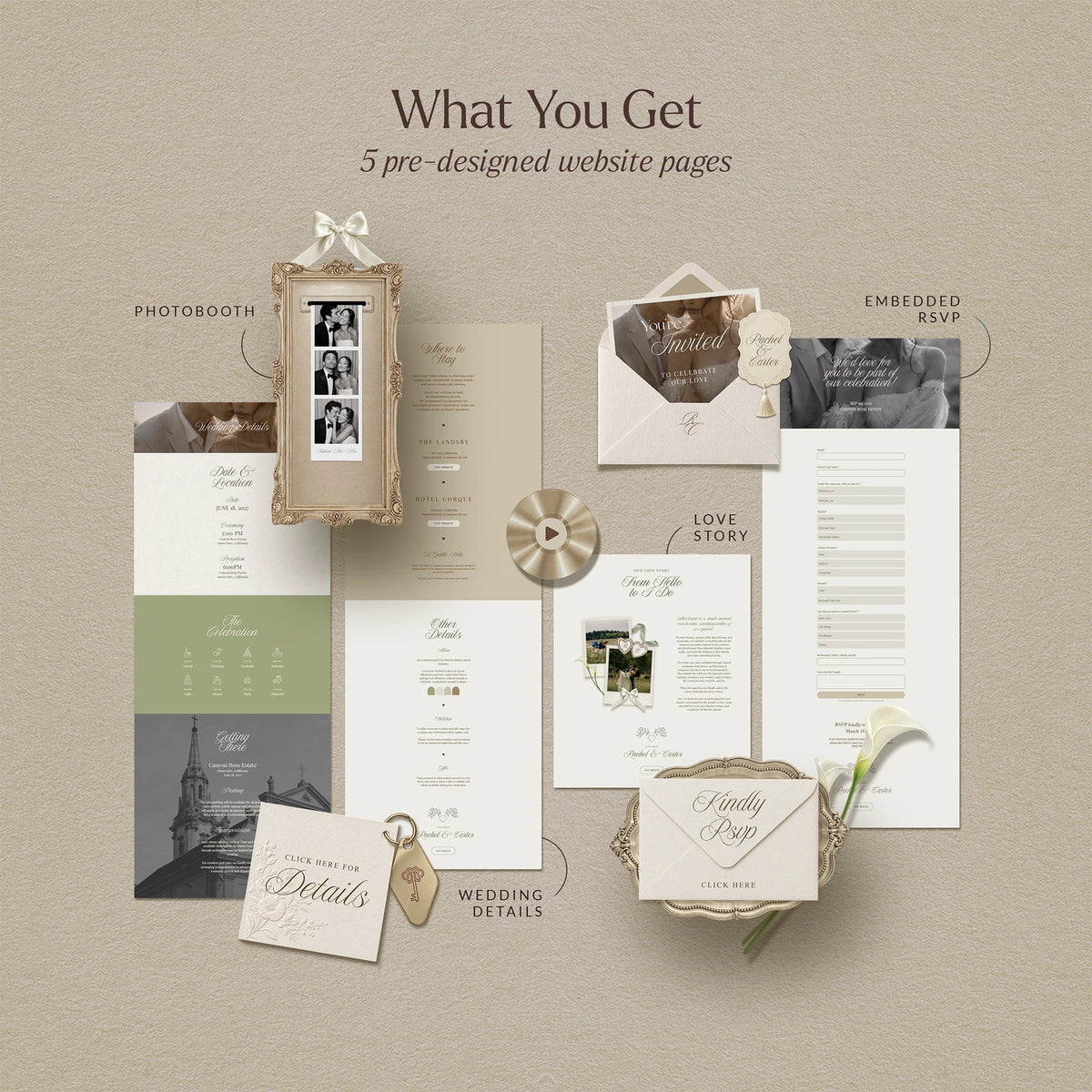 Ivory Photobooth Wedding Website