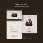 Mocha mousse save the date website template preview: envelope reveal, save the date page, and RSVP address form
