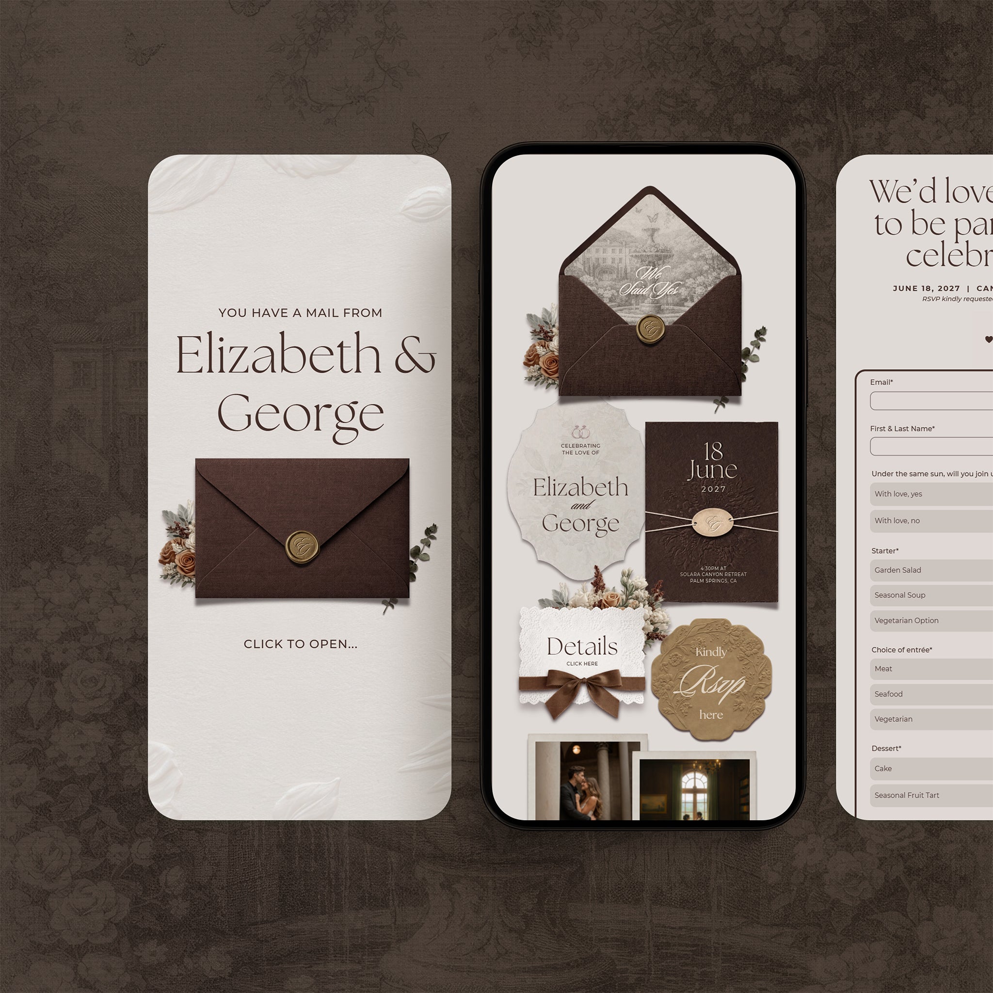 Mocha Mousse Wedding Website
