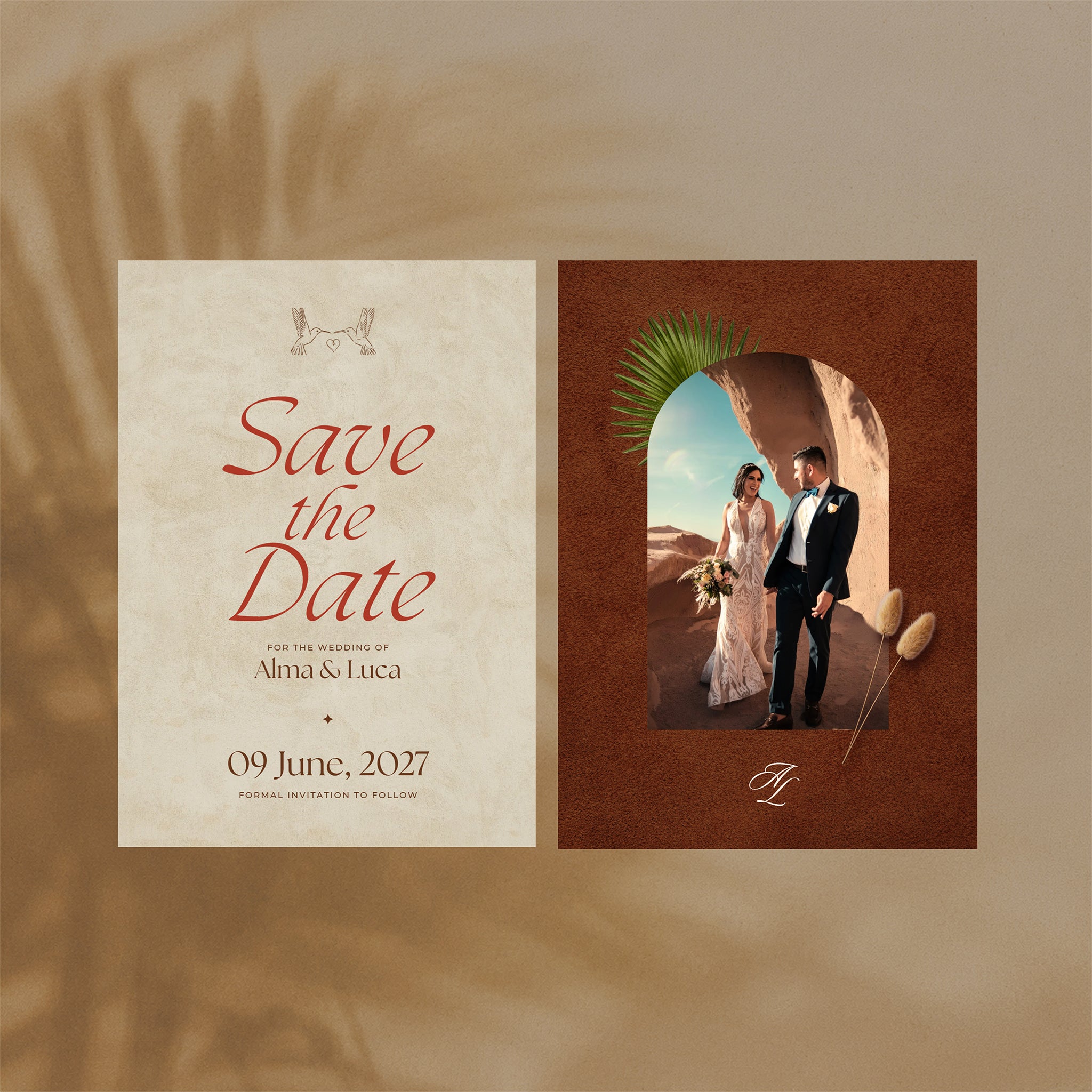 Sunset Terracotta Save The Date